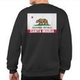 Santa Maria California Distressed Ca Republic Flag Sweatshirt Back Print