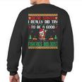 Santa Try To Be A Good Fisheries Biologist Christmas Sweatshirt Back Print