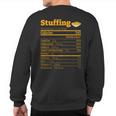 Stuffing Nutrition Facts Thanksgiving Xmas Costume Sweatshirt Back Print