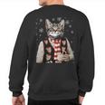 Ugly Sweater Party Hipster Cat Sweatshirt Back Print