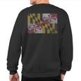 Vintage Maryland State Flag PrideSweatshirt Back Print