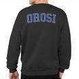 Vintage Orosi Ca Distressed Blue Varsity Style Sweatshirt Back Print