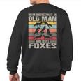 Vintage Never Underestimate An Old Man Who Loves Foxes Cute Sweatshirt Back Print