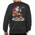 Xmas Guitarist Santa Playing Guitar Christmas Sweatshirt Back Print