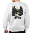 Amite River Retro Minimalist River Amite Sweatshirt Back Print