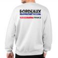 Bordeaux France Flag Tricolor French Distressed Cool Sweatshirt Back Print