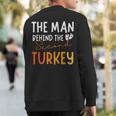 2Nd Pregnancy Announcement Thanksgiving Dad Turkey Baby 2023 Sweatshirt Back Print