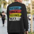 Awesome Since December 1977 Capricorn Sagittarius Birthday Sweatshirt Back Print