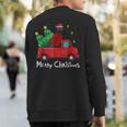 Black Labrador Christmas Truck Tree Red Plaid Dog Lab Xmas Sweatshirt Back Print