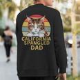 California Spangled Cat Dad Retro Cats Heartbeat Sweatshirt Back Print