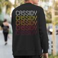Cassidy Retro Wordmark Pattern Vintage Style Sweatshirt Back Print