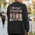 Cat Meowy Family Matching Christmas Pajamas Santa Cats Xmas Sweatshirt Back Print