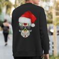 Christmas Hat Santa Day Of The Dead Sugar Skull Party Sweatshirt Back Print