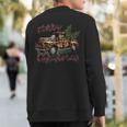 Christmas Tree Leopard Truck Merry Christmas Family Xmas Sweatshirt Back Print
