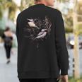 Cute Black Capped Chickadees In Branches Sweatshirt Back Print