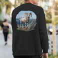 Dall Sheep With Scenic Landscape Dall Sheep Sweatshirt Back Print