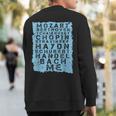Famous Classical Music Composer Musician Mozart Sweatshirt Back Print