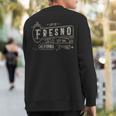 Fresno Ca Vintage Victorian Style Home City Distressed Sweatshirt Back Print
