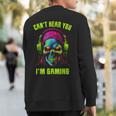 Gamer For Boys Ns Video Gaming Skull Sweatshirt Back Print