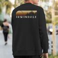 Irwindale Ca Vintage Evergreen Sunset Eighties Retro Sweatshirt Back Print