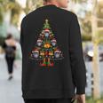 Langur Mammal Santa Hat Christmas Tree Light Xmas Pajama Sweatshirt Back Print