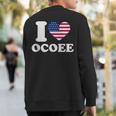 I Love Ocoee I Heart Ocoee Sweatshirt Back Print