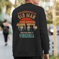 Mb Never Underestimate An Old Man Born In Virginia Sweatshirt Back Print