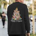 Merry Corgmas Corgi Christmas Tree Fairy Lights Dog Lover Sweatshirt Back Print