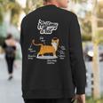 Orange Tabby Cat Anatomy Of A Cat Cute Present Sweatshirt Back Print