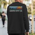 Retro Sunset Stripes Amite City Louisiana Sweatshirt Back Print