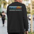 Retro Sunset Stripes Arrowhead Springs California Sweatshirt Back Print