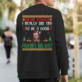 Santa Try To Be A Good Fisheries Biologist Christmas Sweatshirt Back Print