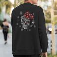 Sugar Skull With Santa Hat Christmas Pajama Xmas Sweatshirt Back Print