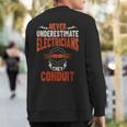 Never Underestimate Electricians The Conduit Sweatshirt Back Print