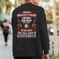 Never Underestimate An Old Us Veteran Born In November Sweatshirt Back Print