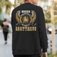 Never Underestimate The Power Of A Sagittarius Zodiac Sweatshirt Back Print