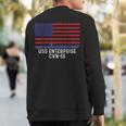 Uss Enterprise Cvn-65 Aircraft Carrier Vintage Usa Flag Sweatshirt Back Print