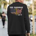 Uss Savannah Aor-4 Replenishment Oiler Ship Veterans Day Dad Sweatshirt Back Print