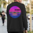 Vintage Palos Verdes Estates Vaporwave California Sweatshirt Back Print
