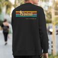 Vintage Sunset Stripes Cotati California Sweatshirt Back Print