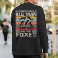 Vintage Never Underestimate An Old Man Who Loves Foxes Cute Sweatshirt Back Print