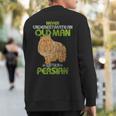 Vintage Never Underestimate An Old Man With A Persian Cat Sweatshirt Back Print
