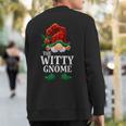 Witty Gnome Matching Family Christmas Party Pajama Sweatshirt Back Print