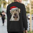 Yellow Lab Glasses Santa Hat Christmas Labrador Retriever Sweatshirt Back Print