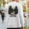 Amite River Retro Minimalist River Amite Sweatshirt Back Print