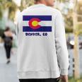 Denver Colorado Usa Flag Souvenir Sweatshirt Back Print