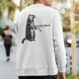 Hunting Woodchuck Ak-47 Gun Groundhog Sweatshirt Back Print Hunting Woodchuck Ak-47 Gun Groundhog Sweatshirt Back Print