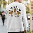 Retro Turkey Squad Thanksgiving Slp Ot Pt Speech Therapy Sweatshirt Back Print