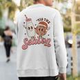 Tis The Season Retro Milk And Cookie Christmas Sweatshirt Back Print