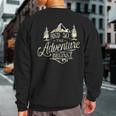 The Adventure Begins Vintage Look CamoSweatshirt Back Print